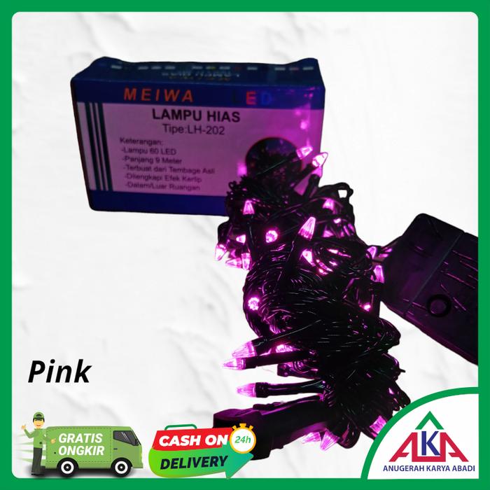 Gambar Lampu LED Hias Dekorasi MEIWA Natal / Agustusan 9M 60 LED Sambung - LH-202 Pink dari Berkat.Elektrik undefined Tokopedia