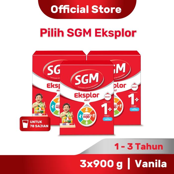 Gambar SGM Eksplor 1+ dengan IronC Susu Pertumbuhan Rasa Vanilla 900GR x 3 dari qugi undefined Tokopedia