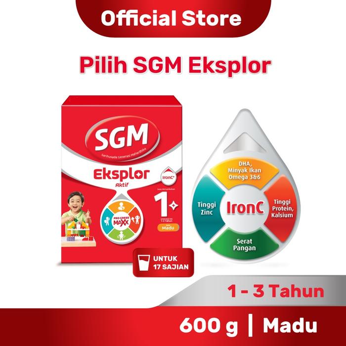 Gambar SGM Eksplor 1+ dengan IronC Susu Pertumbuhan Rasa Madu 600GR qug dari qugi undefined Tokopedia
