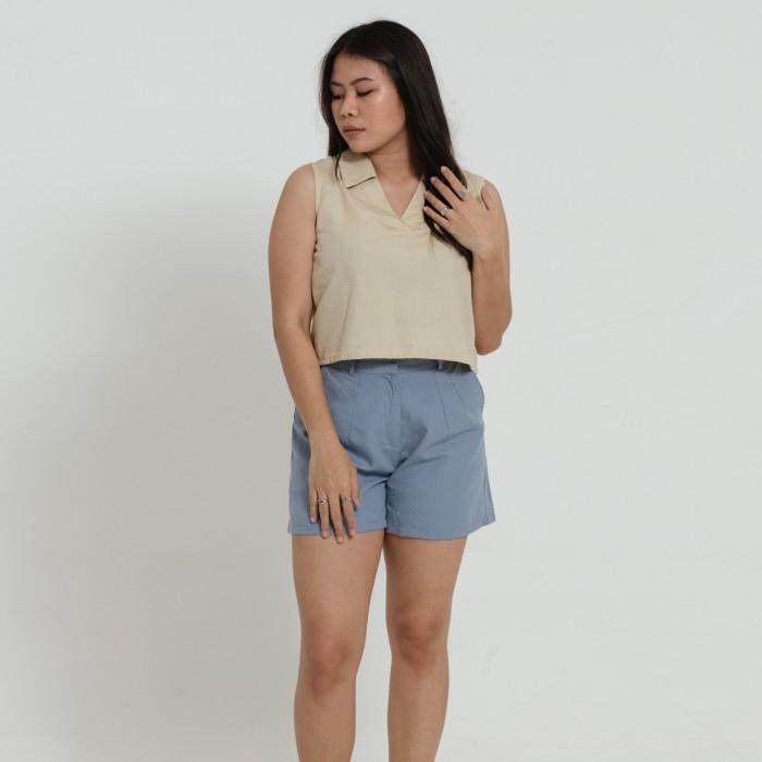 Gambar Top - Cloth Inc TENCEL Polo Crop Top Terlaris - Black, XXS dari laris-9 undefined Tokopedia