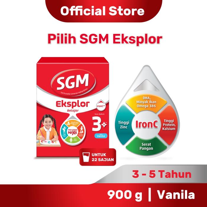 Gambar SGM Eksplor 3+ dengan IronC Susu Bubuk Rasa Vanilla 900GR qug dari qugi undefined Tokopedia