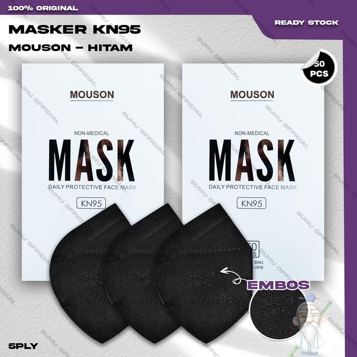 Gambar Masker KN95 MOUSON 5Ply isi 50Pcs Putih Hitam Abu KN 95 5 Ply - 95MOSON HTM 50 dari SUHU undefined Tokopedia