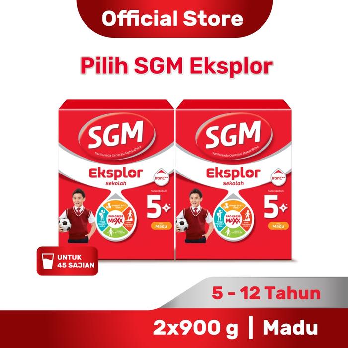 Gambar SGM Eksplor 5+ dengan IronC Susu Bubuk Rasa Madu 900GR x 2 qug dari qugi undefined Tokopedia