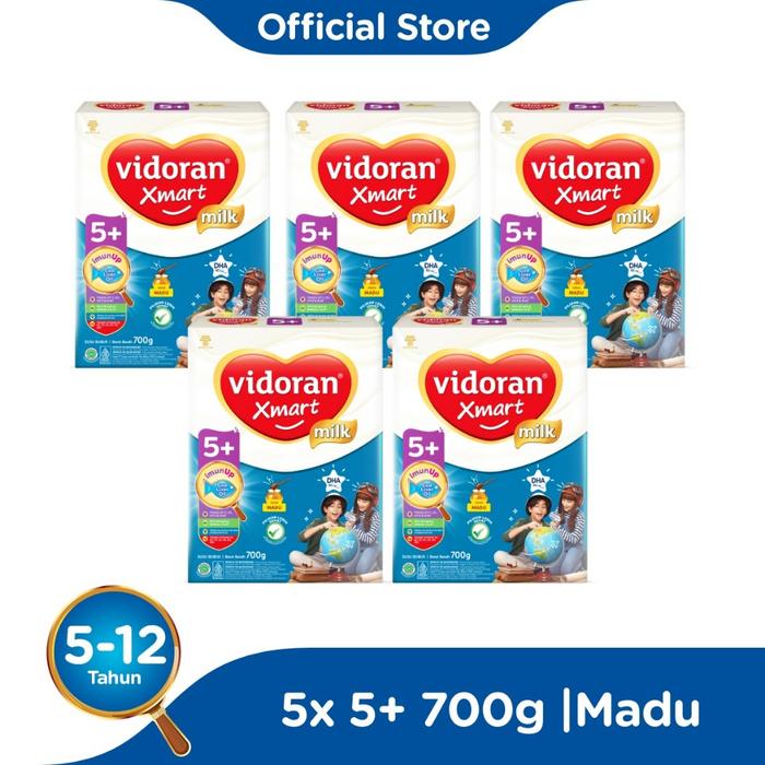 Gambar vidoran Xmart 5+ Madu 700gr Susu Formula Pertumbuhan Anak 5-12 Tahun - dari qugi undefined Tokopedia