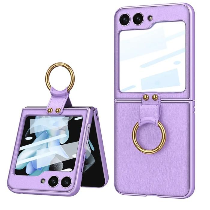 Gambar Case Samsung Galaxy Z Flip 5 Flip5 GKK Leather Ring with Glass - Purple dari Primary Cares Official Kota Administrasi Jakarta Barat Tokopedia