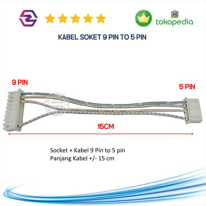Jual Kable Cable Kabel Soket Socket 9P to 5P / 9 Pin to 5 Pin - Kab ...