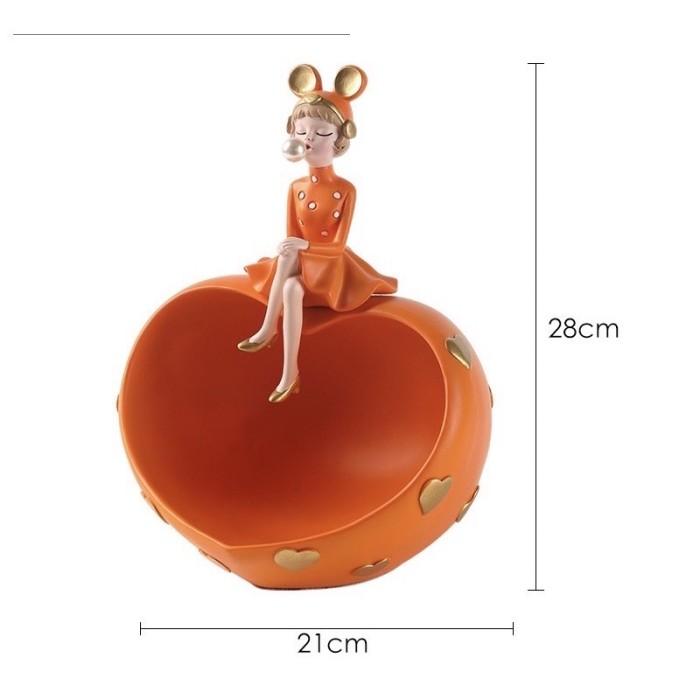 Gambar Luxury Home Decor Girl Bubble Tray/ Tempat Kunci Resin Mewah Pajangan - Orange dari cv wisma undefined Tokopedia