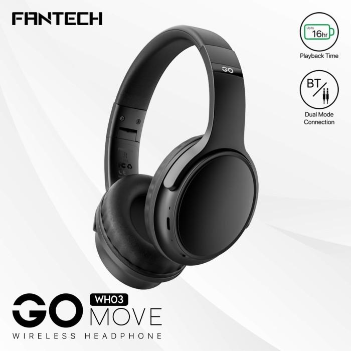 Gambar FANTECH Headset WH03 Wireless Bluetooth Headphone Mic Dual Mode - Black dari Agres Plus undefined Tokopedia