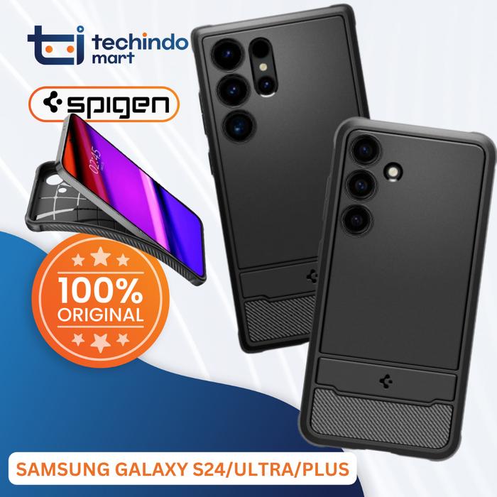 Gambar Case Samsung Galaxy S24 Ultra Plus Spigen Rugged Armor Carbon Casing - MATTE BLACK, S24 ULTRA dari techindo mart undefined Tokopedia