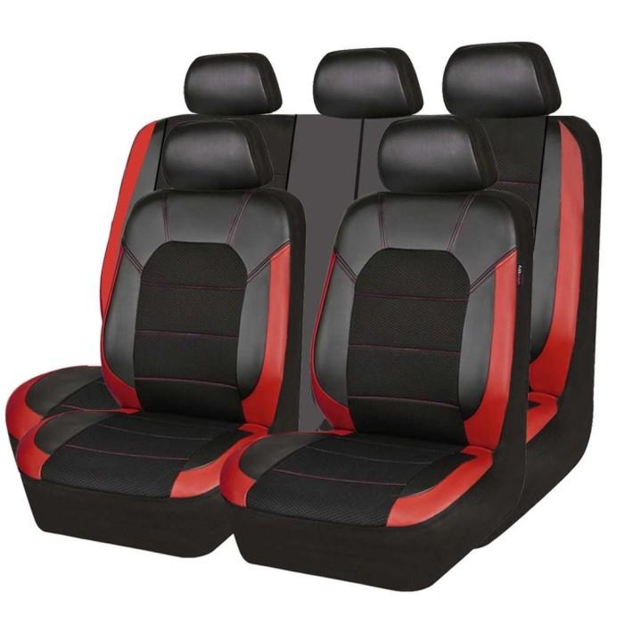 Gambar Cover Jok Kursi Mobil Universal Car Seat Cover PU Leather - Hitam Merah dari Autonet undefined Tokopedia