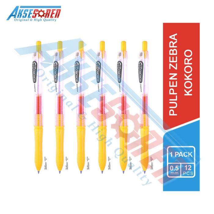 Gambar Pulpen Gel Kokoro Zebra [1 Pack] Ballpoint Pena Ball Pen Bolpen 1 Pak - Yellow dari Aksesoren undefined Tokopedia