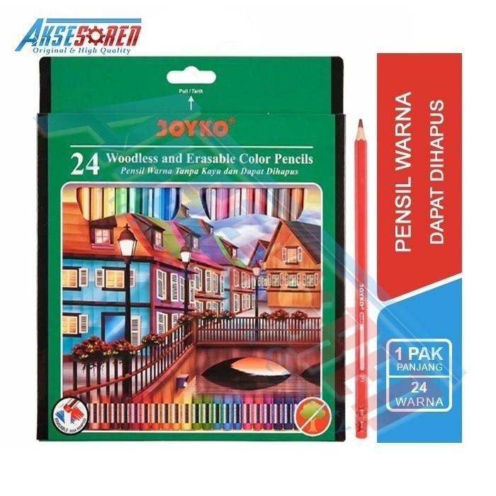 Gambar Pensil Warna Bisa Dihapus Joyko [CP-115/24 Warna] / Color Pencil 1 Set - 24 Warna dari Aksesoren Kab. Indramayu Tokopedia