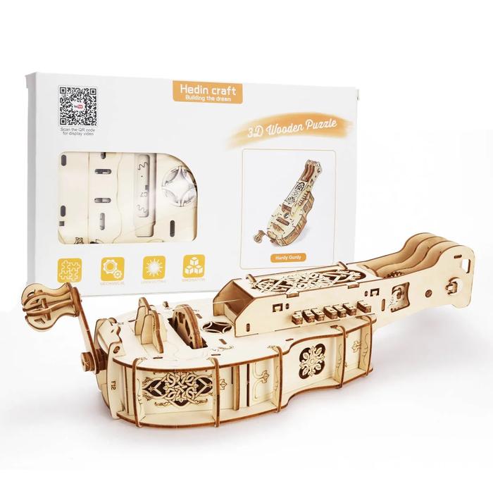 Gambar Hurdy Gurdy Mechanical Model DIY Musical Instrument 3D Wooden Puzzle dari liyeppo undefined Tokopedia