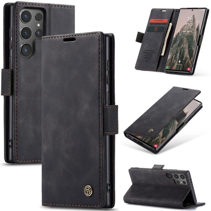 Gambar Case Compatible For Samsung Galaxy S24 Ultra Plus CaseMe 013 Flip Leather Case - Black, S24 Ultra dari Supcase Official ID Kota Administrasi Jakarta Barat Tokopedia