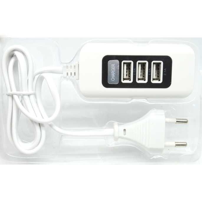 Gambar Powstro USB Charger Hub 3 Port 5V 2A EU plug - C1 - Putih Hitam dari OmahBaruMall undefined Tokopedia