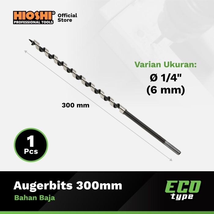 Gambar HIOSHI /Auger Bits/300mm/Listrik/Mata Bor/Kayu/Hex Shank/ 1/4, 5/16, 3/8, 1/2, 5/8, 3/4, 7/8 Inch - 1/4 Inch (6mm) dari HioshiToolsOfficial undefined Tokopedia