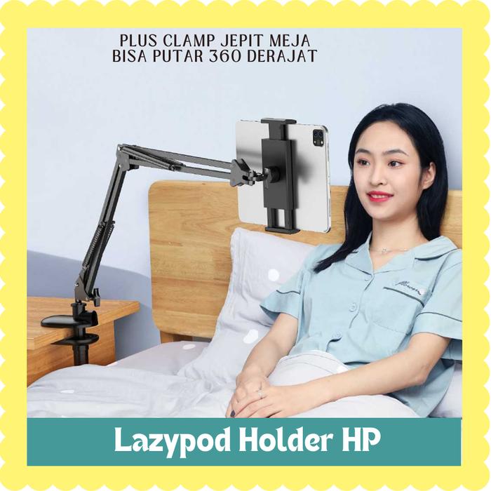 Gambar Lazypod Holder Tablet Smartphone Plus Clamp Jepit Putar 360 Derajat dari Fans Market undefined Tokopedia