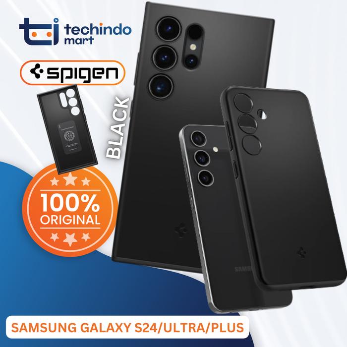 Gambar Case Samsung Galaxy S24 Ultra Plus Spigen Thin Fit Slim Matte Casing - BLACK, S24 ULTRA dari techindo mart undefined Tokopedia