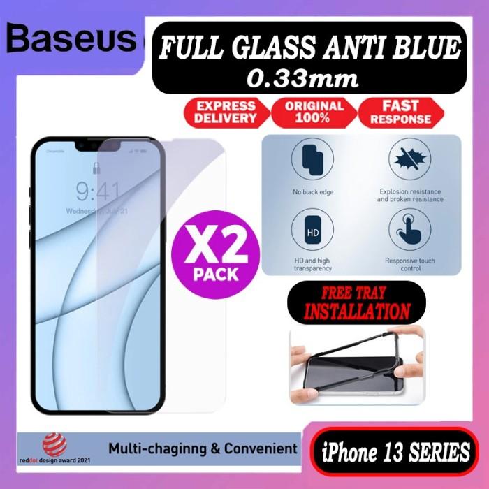 Gambar iPhone 13 Pro Max 13 Pro BASEUS Tempered Glass Case Friendly ANTIBLUE - iPhone 13 dari Primary Cares Official undefined Tokopedia