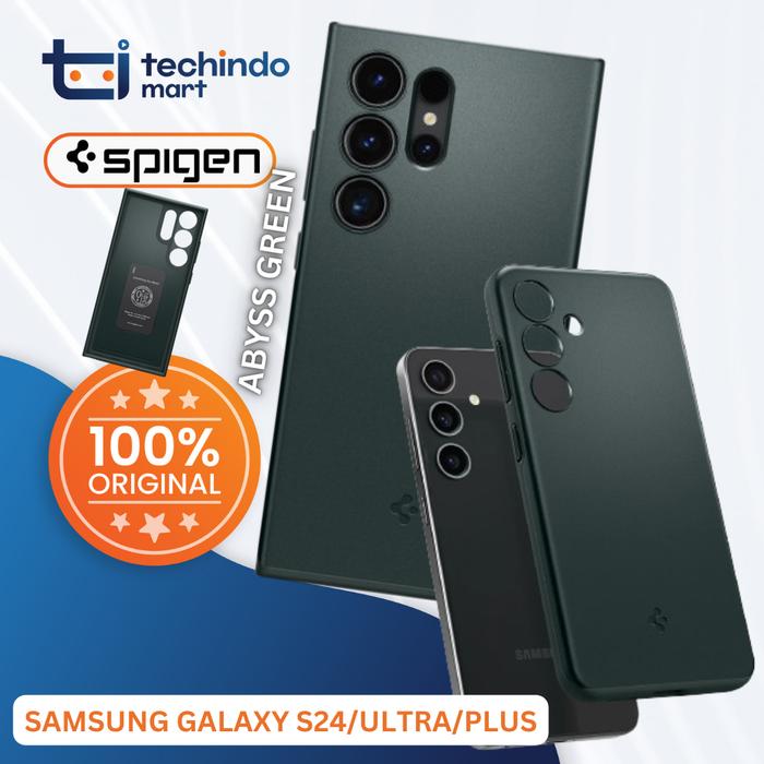 Gambar Case Samsung Galaxy S24 Ultra Plus Spigen Thin Fit Slim Matte Casing - ABYSS GREEN, S24 dari techindo mart undefined Tokopedia
