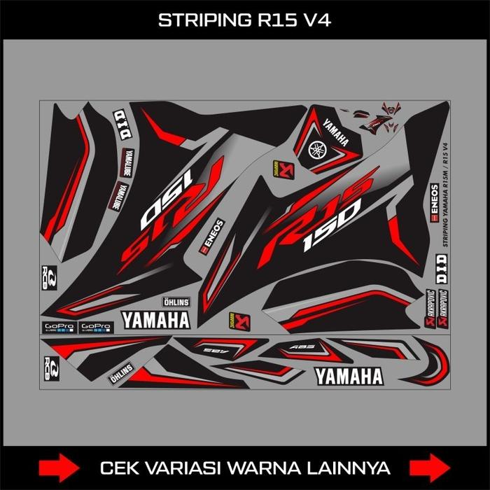 Jual Sticker Yamaha R15 V4 Livery Grafhic Rainbow / Striping Motor R15M ...