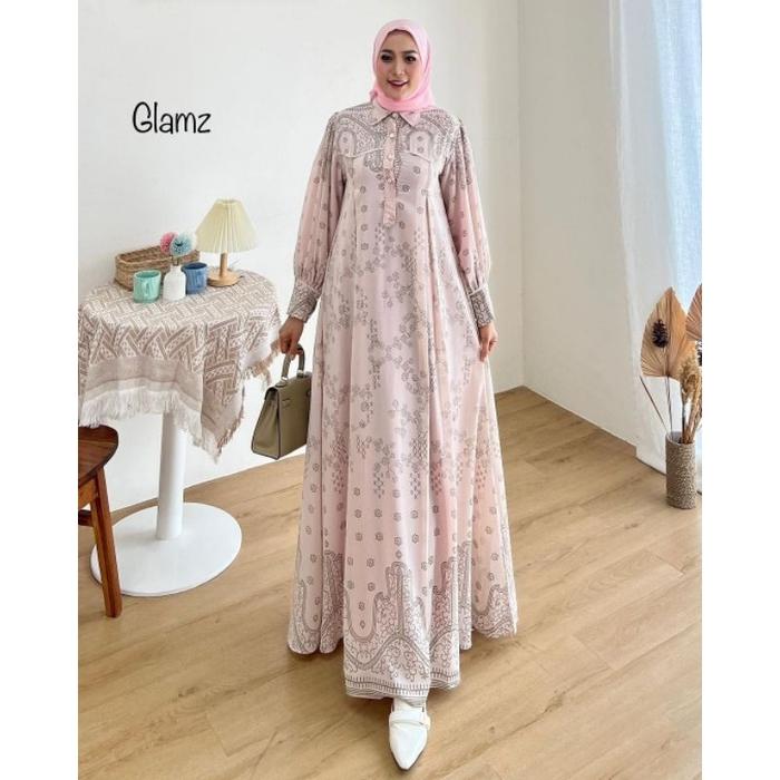 Gambar DELISA DRESS/BAJU GAMIS WANITA/MOTIF/TERBARU/KEKINIAN - Dasty, XL Ld110cm dari lengh undefined Tokopedia