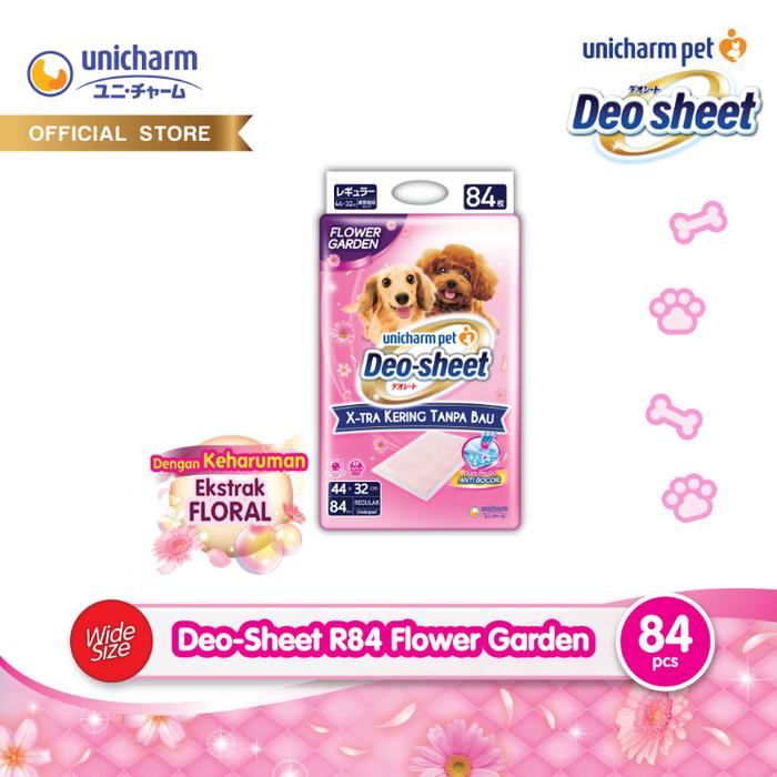 Promo Unicharm Pet Deo Sheet Anjing Regular Size Floral 84 Pcs Underpad ...