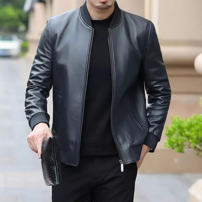 Gambar Jaket Kulit Pria - Jaket Kulit Asli - Jaket Kulit Garut - GJ 016 - cokelat muda, XXXL dari Frians Leather Company undefined 5 Tokopedia