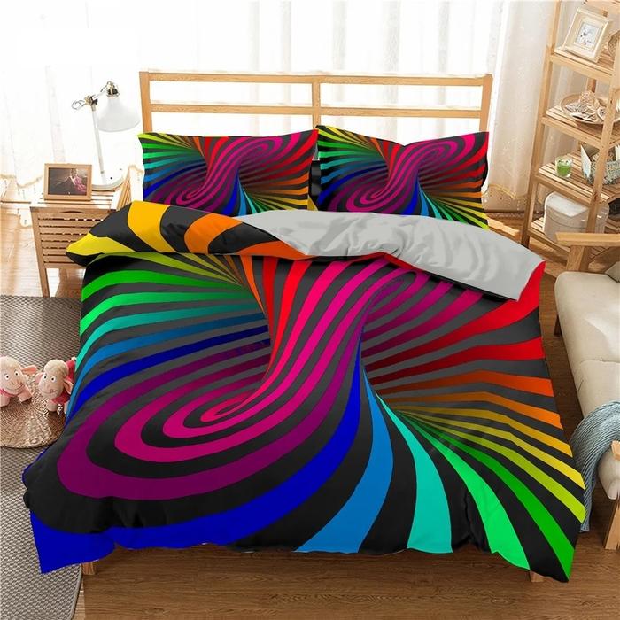 Gambar Phechion Psychedelic 3D Print Bedding Set Duvet Covers Pillowcase dari Ohbin Nara undefined Tokopedia