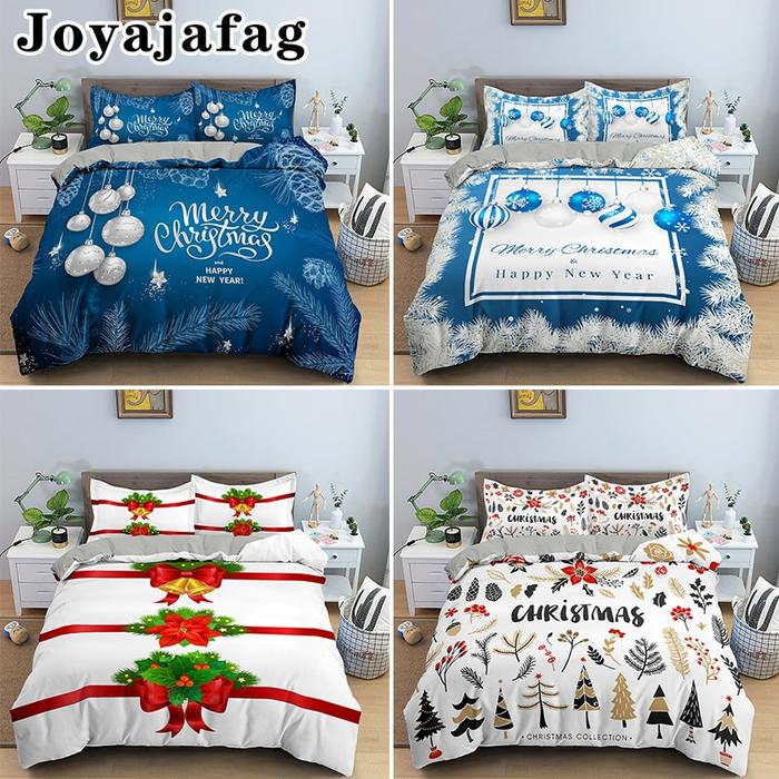 Gambar Merry Christmas And Happy New Year Bedding Set King Queen Duvet C dari Ohbin Nara undefined Tokopedia