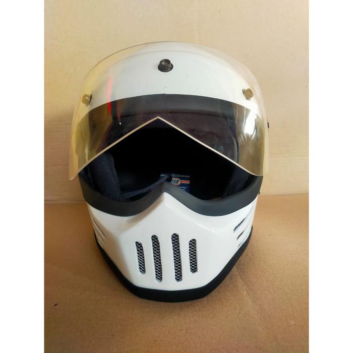 Gambar Helm Custom M30 Visor Simpson bahan Fiber Fullface terbaru - Putih, XL dari Doni Grekloyu undefined Tokopedia