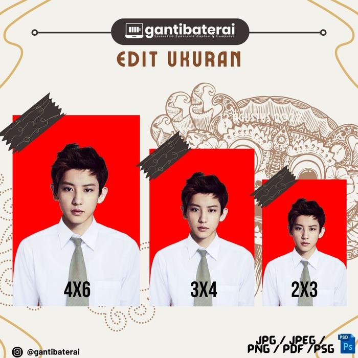 Gambar Edit Foto | Cetak Pas Foto | edit background | edit baju jas kemeja - Resize, 3x4 (4 lbr) dari First Acc Sparepart undefined Tokopedia