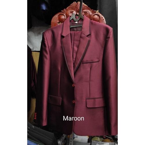 Gambar jas formal Pria wedding manten akad nikah pernikahan slim fit Premium - Maroon 1 stel, S dari Bharatabatik99 undefined Tokopedia