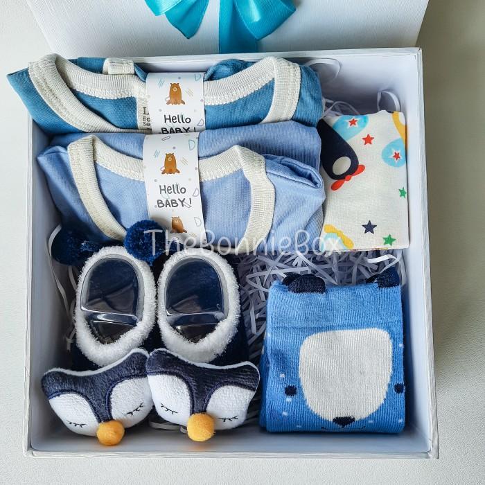 Gambar DX1 Hampers Bayi PREMIUM New Born Baby Gift Set Kado Lahiran BOY GIRL - Blue, Biasa dari thebonniebox undefined Tokopedia