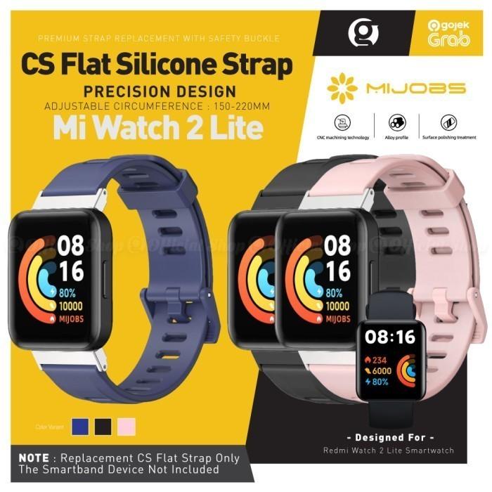 Gambar MIJOBS CS Flat Hole Silicone Tali Strap for Mi Redmi Watch 2 Lite - PINK dari G-Rex undefined Tokopedia