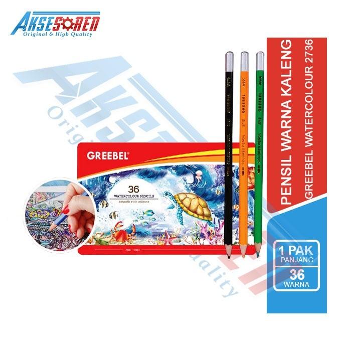 Gambar Pensil Warna Kaleng Greebel Watercolour Pencils / Pingsil Mewarnai - 36 Warna PJ dari Aksesoren undefined Tokopedia