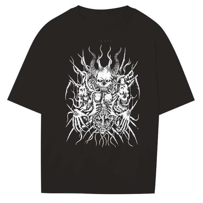 Gambar Baju Cowok Atasan Pria Kaos Pearl Akar Tengkorak RUB385 MS - Abu Tua, M dari Mandiri.Shop undefined Tokopedia