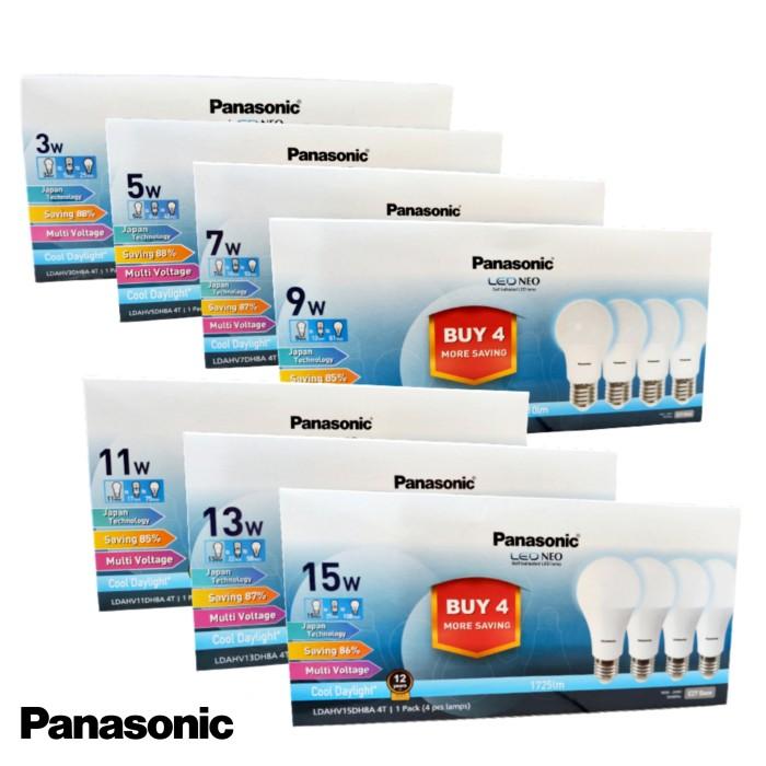 Gambar PANASONIC LED Bulb NEO Pack 3W 5W 7W 9W 11W 13W 15Watt E27 6500K Putih - 3 Watt dari electricmart_NEW undefined Tokopedia