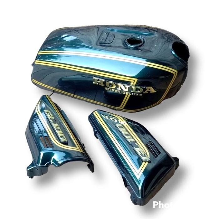 Gambar Tangki GL 100 pres pabrik warna hijau botol set box aki set  gl 100 - Hijau Botol Set, Tangki gl 100 set dari Fcm Classic Custom undefined Tokopedia