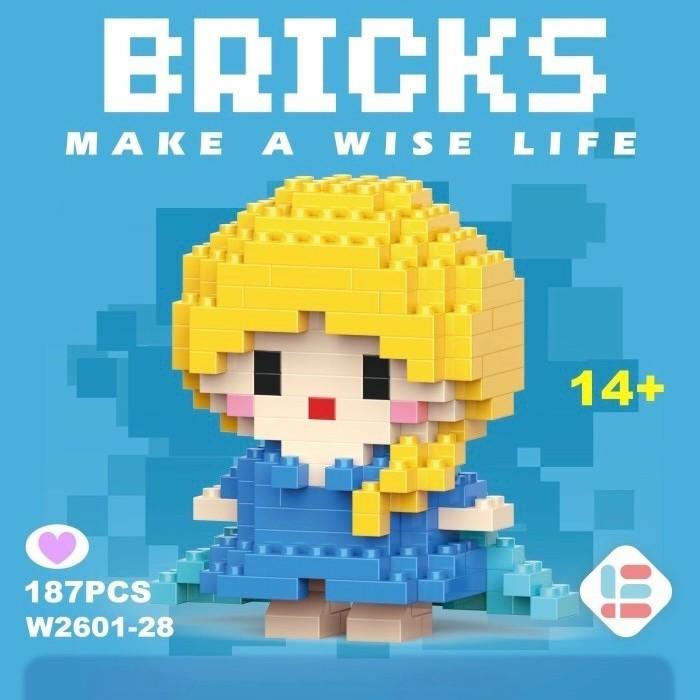 Gambar CHARACTERS BRICKS MAKE A WISE LIFE balok blocks mini kecil pajangan - Elsa 187pcs dari Clover Lynn Store undefined Tokopedia