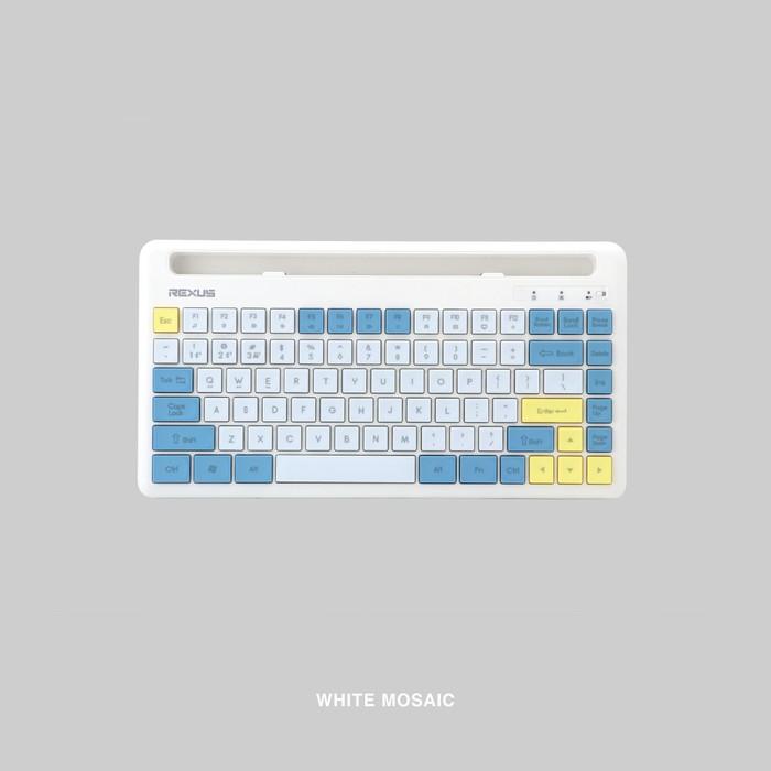 Gambar Rexus KB01 Wireless Bluetooth Keyboard Dual Connection Mosaic KB-01 - White dari Trinity Memory undefined Tokopedia