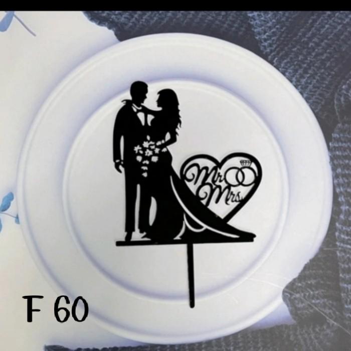 Gambar Topper Pengantin, Topper Tunangan, Hiasan kue Pengantin - Siluet Hitam dari Kalaneys Shop undefined Tokopedia