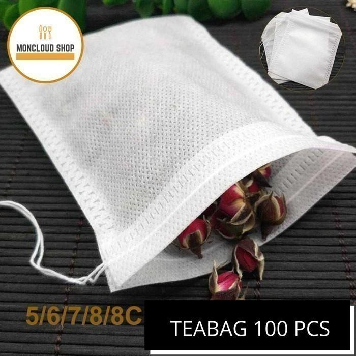 Gambar Kantong Teh Celup Kosong 100pcs Tea Bag Foodgrade Saringan Teh Kain - 5.5 x 7 cm dari Moncloud Shop undefined Tokopedia
