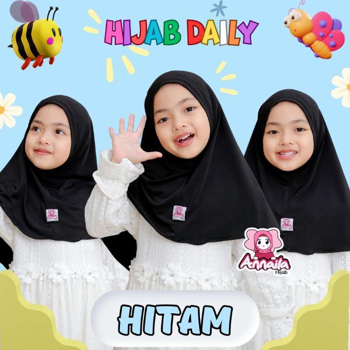 Gambar Hijab daily anak hijab instan jersey premium annaila hijab - Hitam, L dari Kyomi hijab undefined Tokopedia