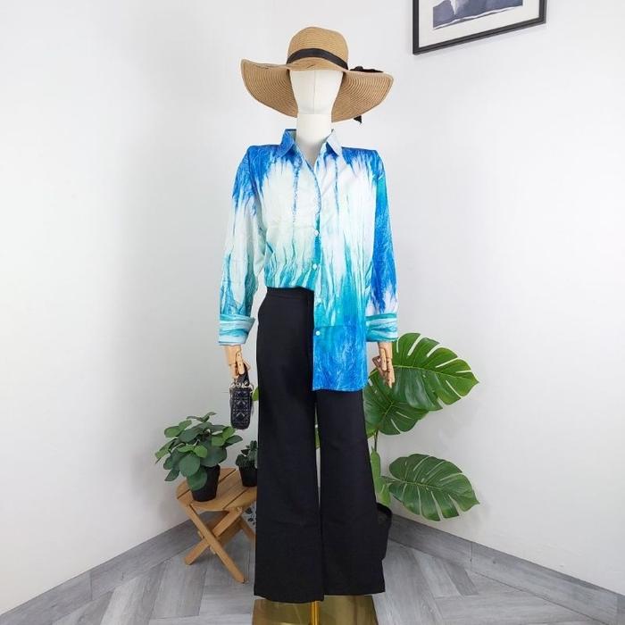Gambar KEMEJA CANNOT MOTIF TIE DYE FASHION WANITA IMPORT BANGKOK - A dari bebellaid undefined Tokopedia