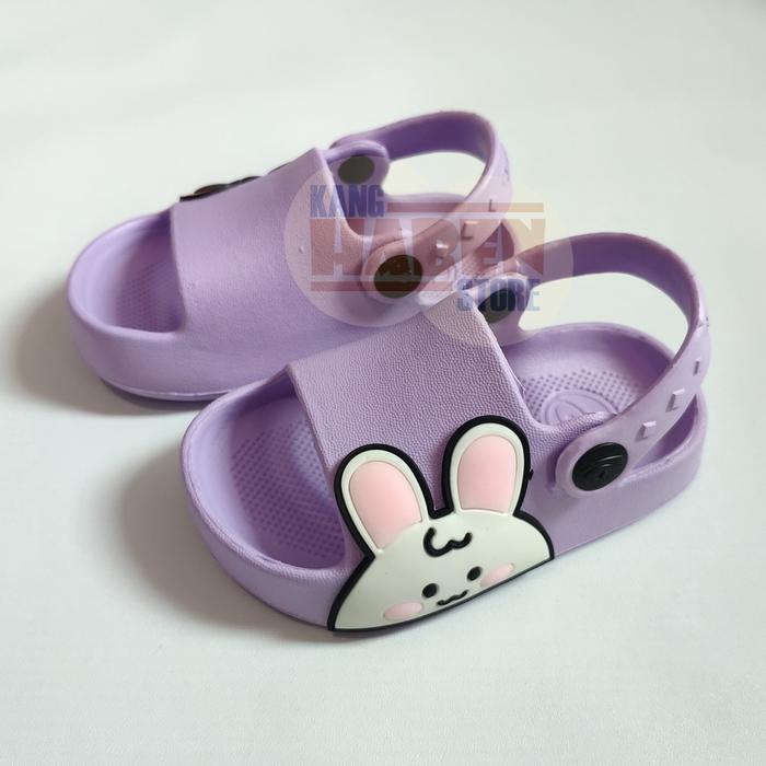 Gambar Sandal Anak Bayi Kokop Tali Cewek Cowok Beruang Kelinci 386E 20-25 - Ungu, 21(12.5cm) dari lexus_official undefined Tokopedia
