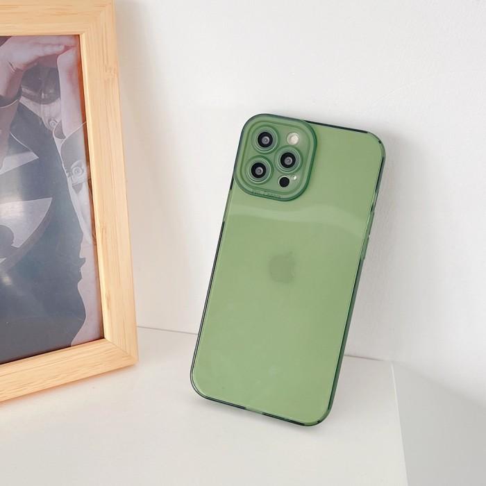 Gambar TRANSPARENT DOUBLEPROTECTION PROCAMERA CASE IPHONE 12 & OTHER - GREEN, 13 Pro Max dari icase_store undefined Tokopedia