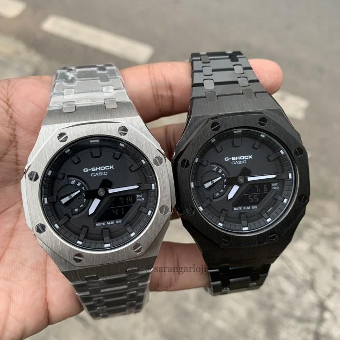 Gshock Ga-2100 steel black silver Hitam Hitam di Jamtanganmania6_new  Tokopedia