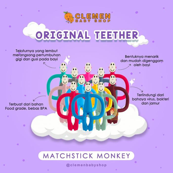 Gambar Matchstick Monkey Teether Original (Gigitan Bayi) dari samicell6 undefined Tokopedia