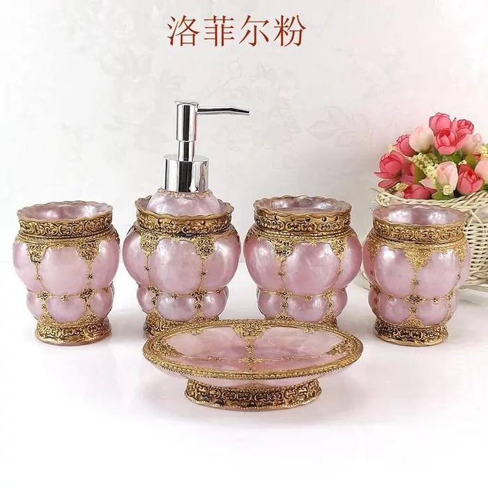 Gambar Resin Bathroom Accessories Set 5Pcs Toothbrush Holder dari Harith Collection shop undefined Tokopedia